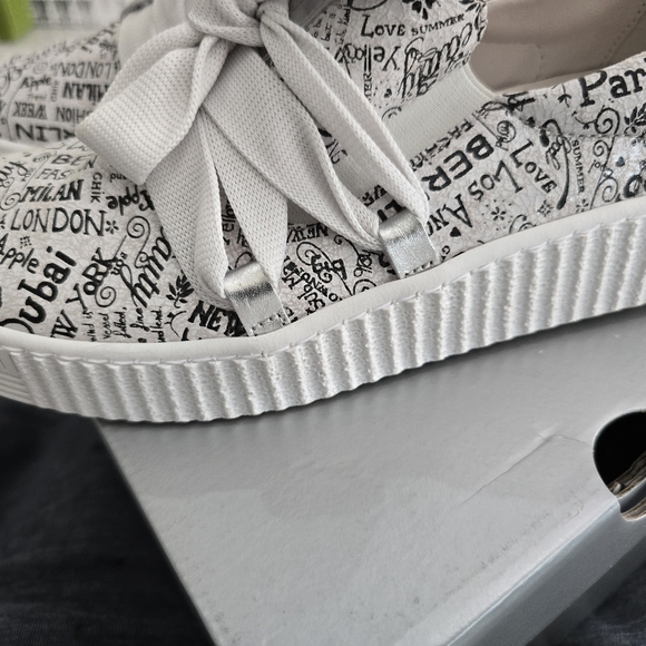 Gabor White and Black Graphic Sneakers - Picture 4 of 4